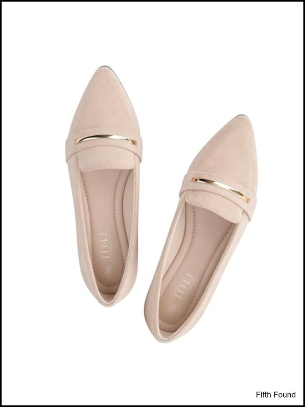 MUSSHOE Women's Pointed Toe Suede Loafers Gold Bit Business Casual Slip On